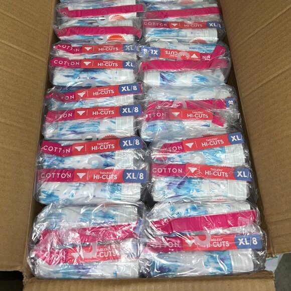 Hanes Women’s Cotton Hi-Cuts – LOT - 72 pcs – 24 packs (3 pcs each) – Size 8 XL - Picture 3 of 4